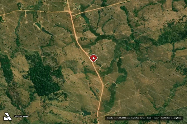 Imagem de satélite de Infração da Flora em Buritis - RO (marcador da localização)