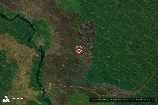 Imagem de satélite de Infração Ambiental em Apuí - AM (marcador da localização)