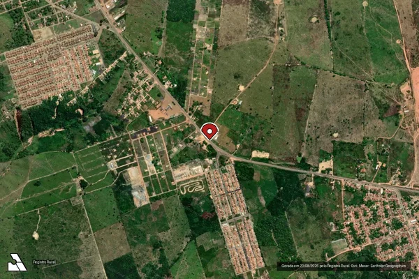 Imagem de satélite de Infração da Flora em Buriticupu - MA (marcador da localização)