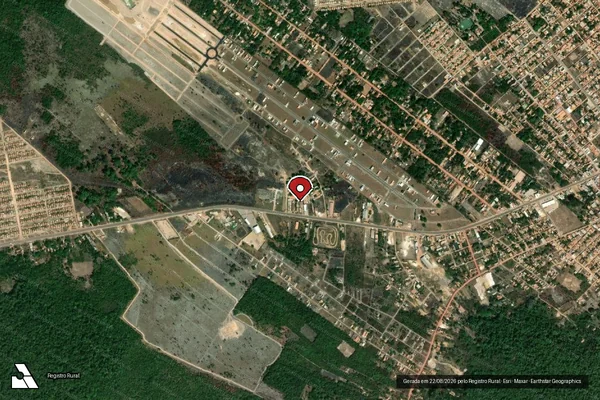 Imagem de satélite de Infração Ambiental em Cametá - PA (marcador da localização)
