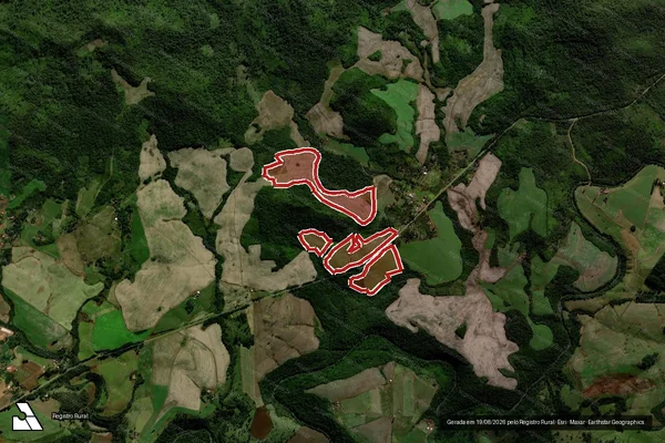 Imagem de satélite — Embargo IBAMA — Infração da Flora - Nova Laranjeiras/PR