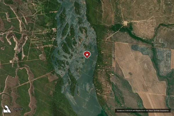 Imagem de satélite — Embargo IBAMA — Infração Ambiental - Peixe/TO