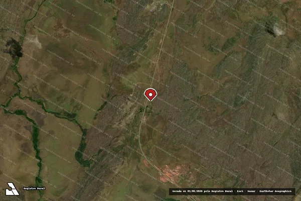 Imagem de satélite de Infração Ambiental em Goianira - GO (marcador da localização)