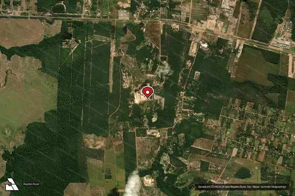 Imagem de satélite de Infração Ambiental em Vilhena - RO (marcador da localização)