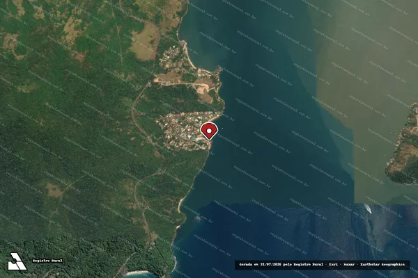 Imagem de satélite de Infração de Licenciamento(Não Classificada-Móvel) em Mangaratiba - RJ (marcador da localização)