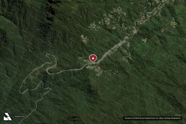 Imagem de satélite de Infração Ambiental em Nova Friburgo - RJ (marcador da localização)