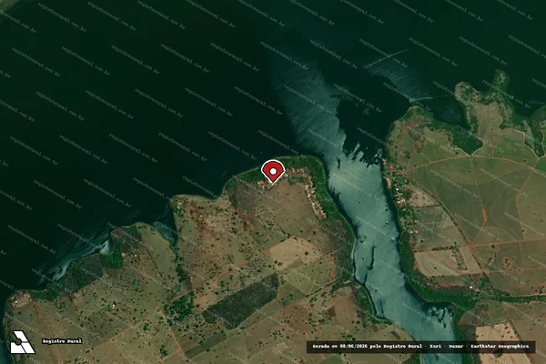 Imagem de satélite de Infração Ambiental em Santa Albertina - SP (marcador da localização)