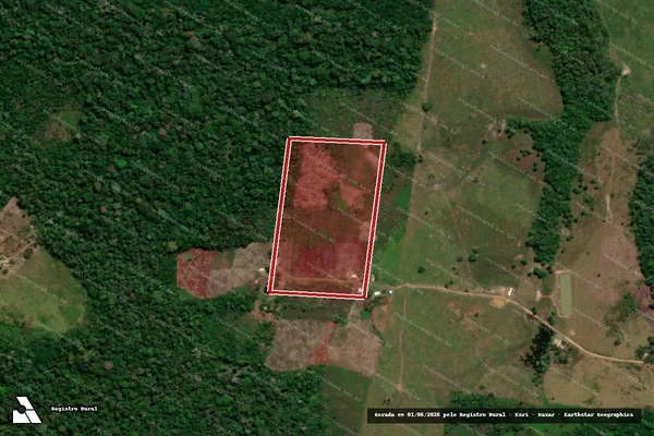 Imagem de satélite — Embargo IBAMA — Infração da Flora - Cruzeiro do Sul/AC