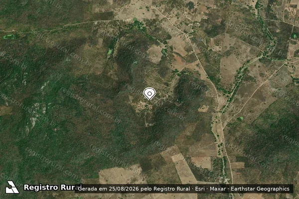 Imagem de satélite de Infração da Flora em Pão de Açúcar - AL (marcador da localização)