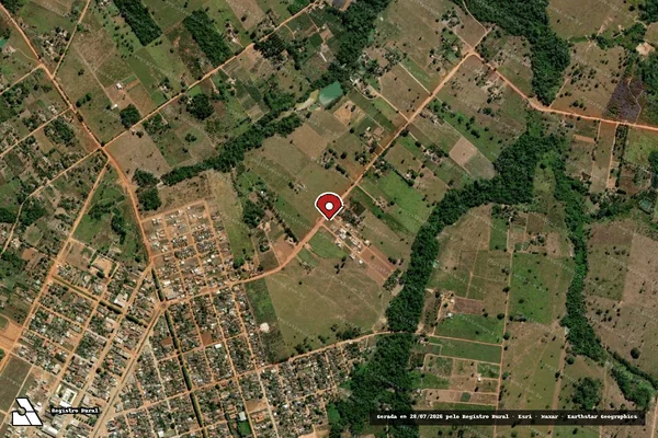 Imagem de satélite de Infração Ambiental em Carlinda - MT (marcador da localização)