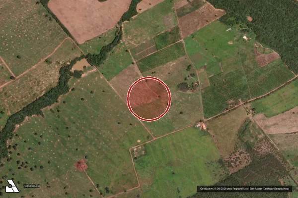 Imagem de satélite — Embargo IBAMA — Infração da Flora - Riachão das Neves/BA