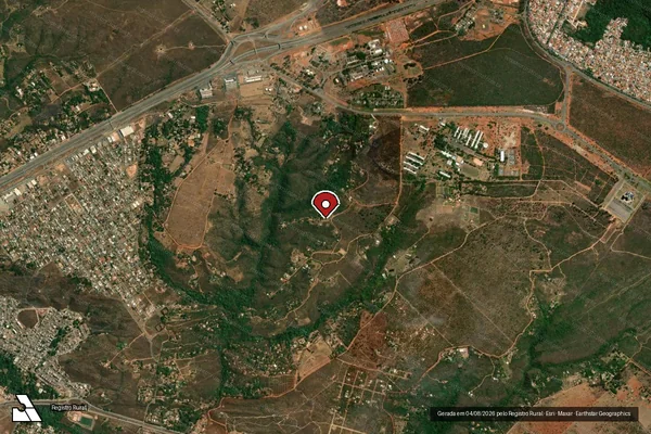 Imagem de satélite de Infração Ambiental em Brasília - DF (marcador da localização)