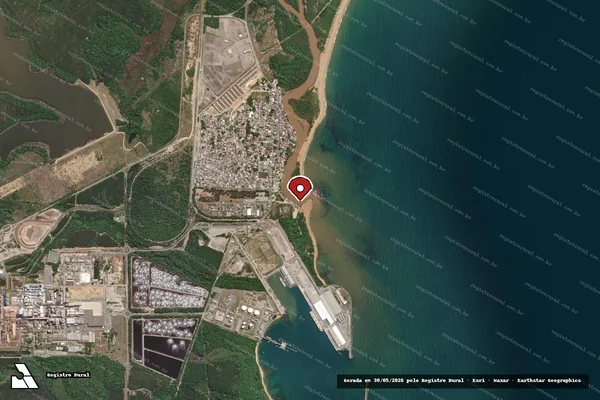 Imagem de satélite — Embargo IBAMA — Infração Ambiental - Aracruz/ES