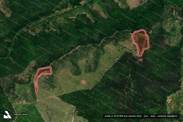 Imagem de satélite de Infração Ambiental em Pilõezinhos - PB