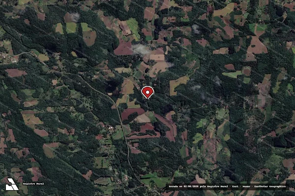 Imagem de satélite de Infração Ambiental em Cruz Machado - PR (marcador da localização)