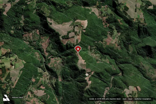 Imagem de satélite de Infração da Flora em Paraíso do Sul - RS (marcador da localização)