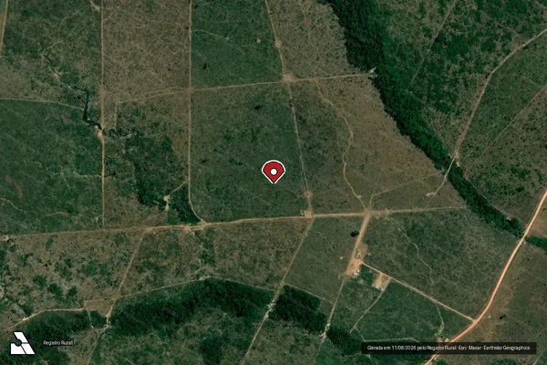 Imagem de satélite de Infração da Flora em Lábrea - AM (marcador da localização)