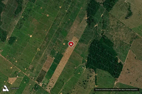 Imagem de satélite de Desmatamento em Porto Velho - RO (marcador da localização)