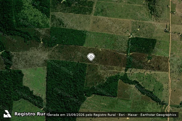 Imagem de satélite — Embargo IBAMA — Infração Ambiental - Cujubim/RO