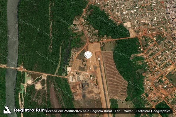 Imagem de satélite de Infração da Flora em Aripuanã - MT (marcador da localização)