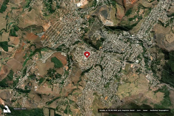 Imagem de satélite de Infração Ambiental em João Monlevade - MG (marcador da localização)