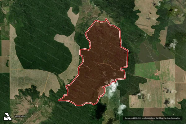 Imagem de satélite — Embargo IBAMA — Infração Ambiental - Rondon do Pará/PA