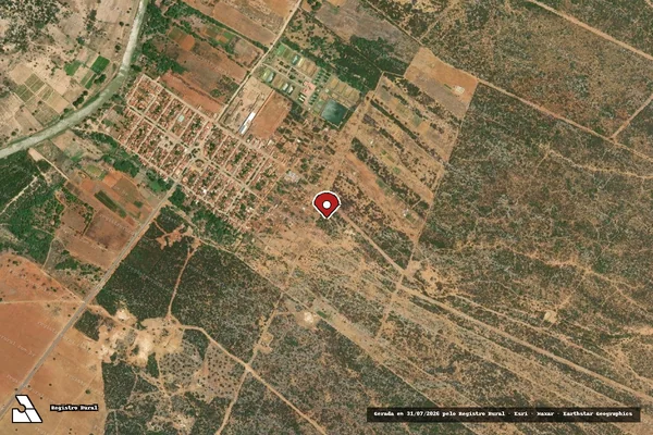 Imagem de satélite de Infração da Flora em Xique-Xique - BA (marcador da localização)