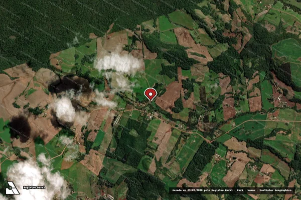 Imagem de satélite de Infração da Flora em Liberato Salzano - RS (marcador da localização)