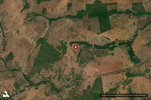 Imagem de satélite de Infração Ambiental em Araguaçu - TO (marcador da localização)