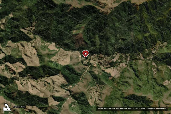Imagem de satélite de Infração Ambiental em Itamonte - MG (marcador da localização)
