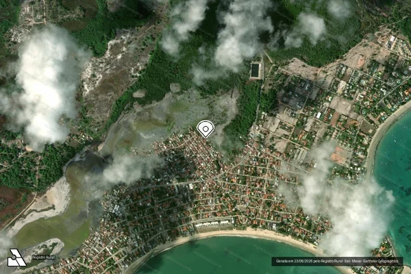 Imagem de satélite de Infração Ambiental em Ipojuca - PE (marcador da localização)