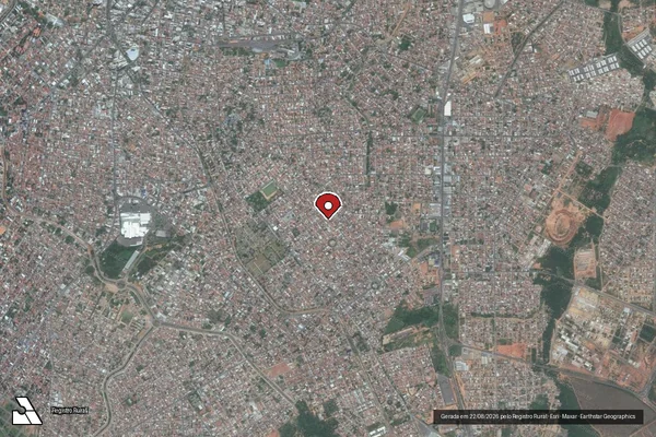 Imagem de satélite de Infração Ambiental em Montes Claros - MG (marcador da localização)