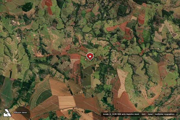 Imagem de satélite de Infração Ambiental em Lagoa Formosa - MG (marcador da localização)