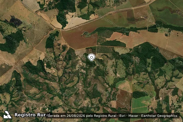 Imagem de satélite de Infração Ambiental em Abadiânia - GO (marcador da localização)