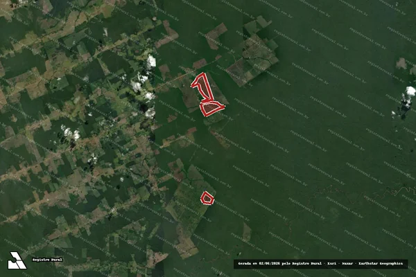 Imagem de satélite de Infração da Flora em Lábrea - AM