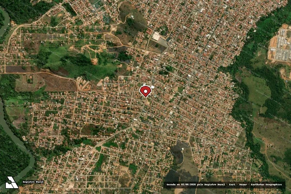 Imagem de satélite de Infração da Flora em Parauapebas - PA (marcador da localização)