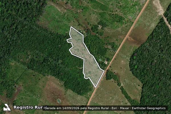Imagem de satélite — Embargo IBAMA — Infração Ambiental - Cantá/RR