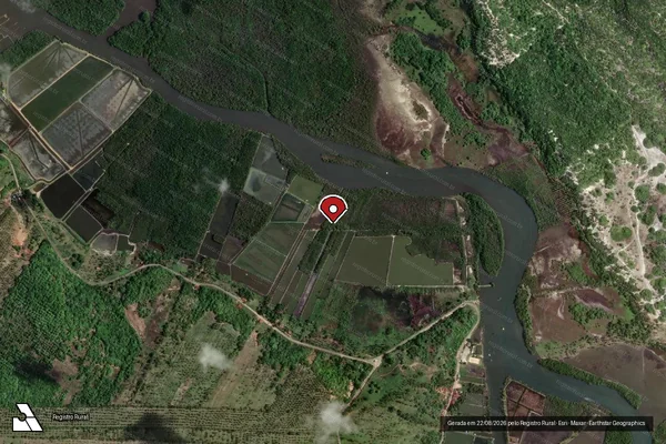 Imagem de satélite de Infração Ambiental em Senador Georgino Avelino - RN (marcador da localização)
