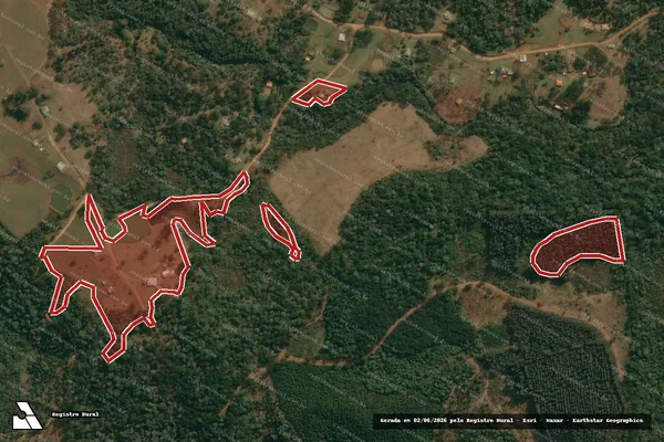 Imagem de satélite — Embargo IBAMA — Infração da Flora - Cruz Machado/PR