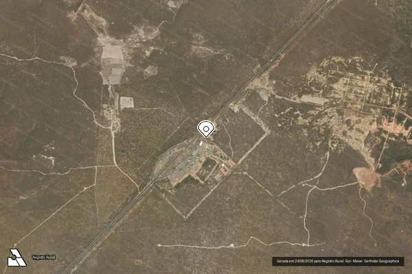 Imagem de satélite de Infração Ambiental em Tianguá - CE (marcador da localização)