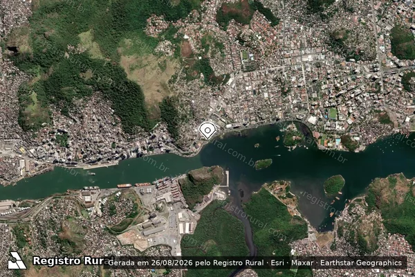 Imagem de satélite — Embargo IBAMA — Infração da Fauna - Vitória/ES