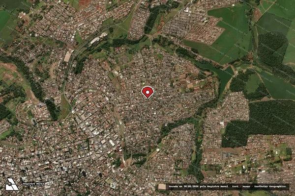 Imagem de satélite de Infração Ambiental em Apucarana - PR (marcador da localização)