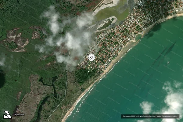 Imagem de satélite de Infração Ambiental em Ipojuca - PE (marcador da localização)