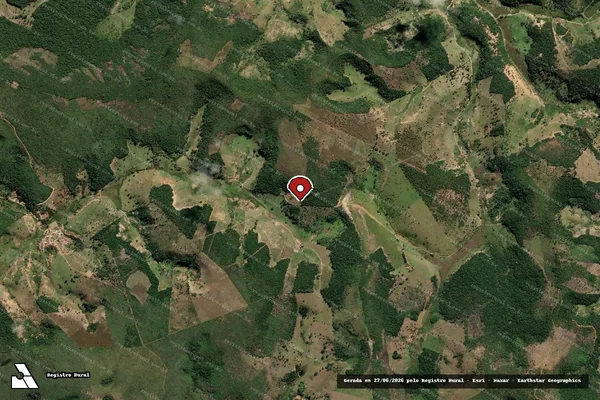 Imagem de satélite de Infração da Flora em Ponto dos Volantes - MG (marcador da localização)