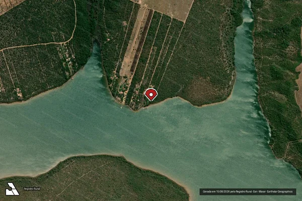 Imagem de satélite de Infração Ambiental em Miracema do Tocantins - TO (marcador da localização)
