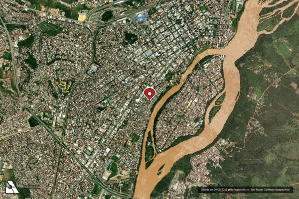 Imagem de satélite de Infração Ambiental em Governador Valadares - MG (marcador da localização)