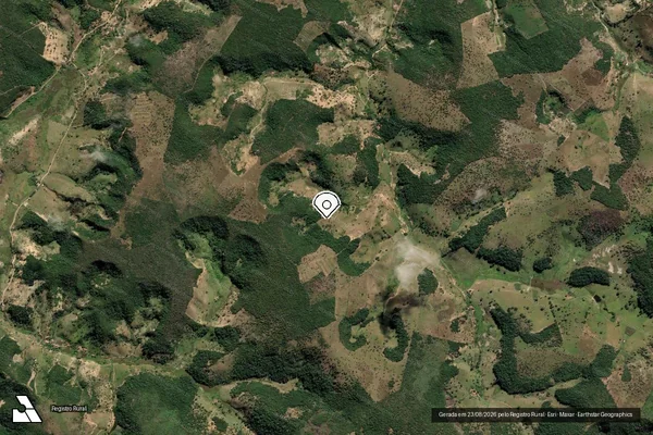 Imagem de satélite de Infração da Flora em Monte Formoso - MG (marcador da localização)