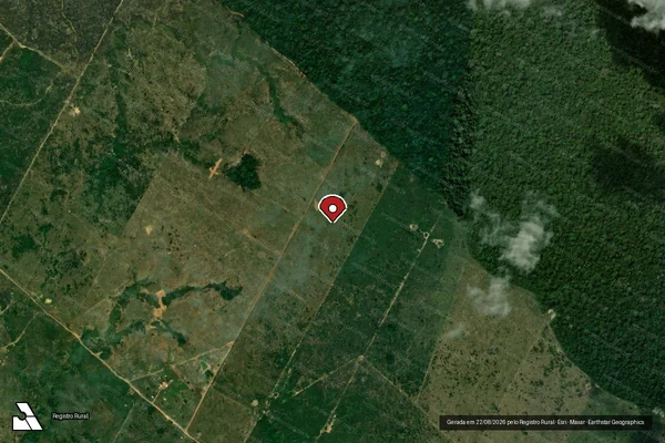 Imagem de satélite de Infração Ambiental em Nova Mamoré - RO (marcador da localização)
