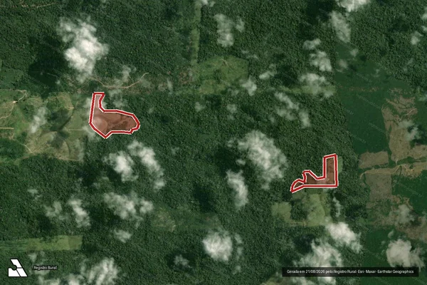 Imagem de satélite de Infração da Flora em Pacajá - PA