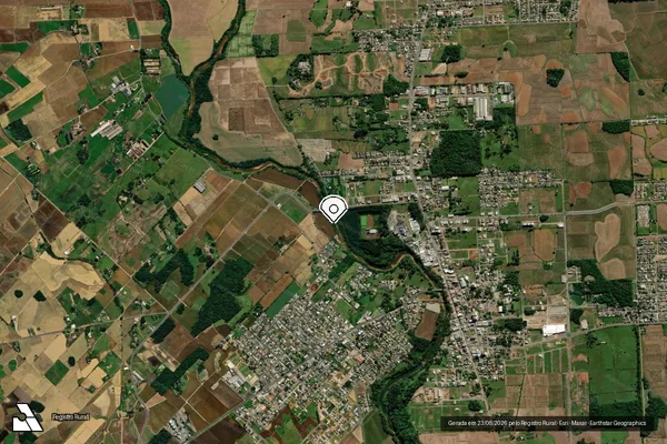 Imagem de satélite de Infração Ambiental em Forquilhinha - SC (marcador da localização)